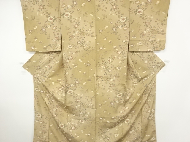 花唐草模様手織り節紬着物